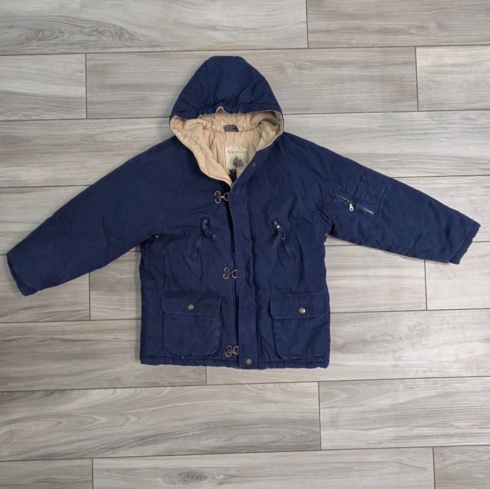 Northwest Territory Vintage Heavy Navy Blue Hooded Jacket